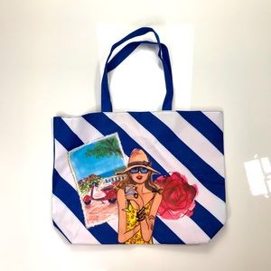 Lancome Large Bag-Blue & White A*0821